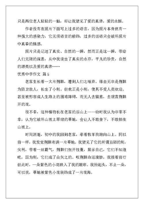 2022年优秀高中作文集锦十篇