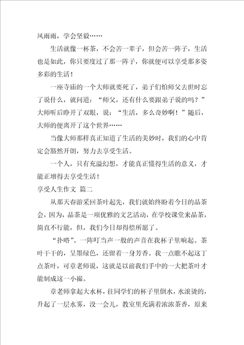 享受人生作文1
