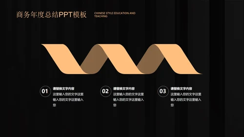 黑色商务风年度总结PPT模板