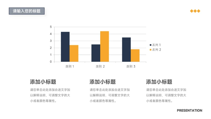 稳重商务黄蓝色系简约学习汇报PPT模板