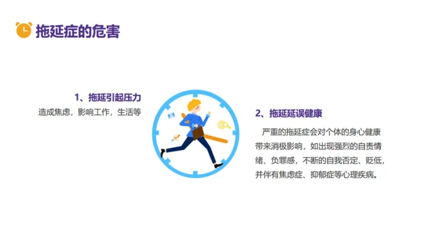 拒绝拖延症时间管理教育通用PPT模板