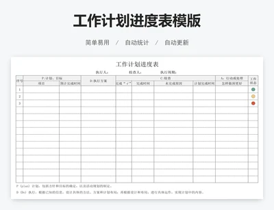 工作计划进度表模版