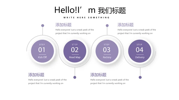 紫色时尚微立体述职报告商务通用PPT动态模板