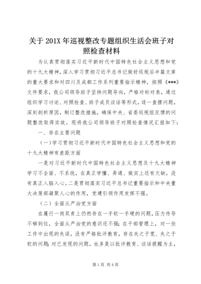 关于201X年巡视整改专题组织生活会班子对照检查材料.docx