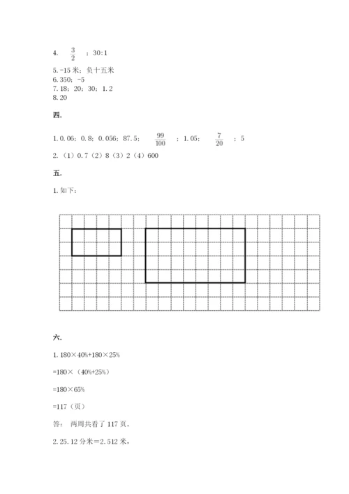 河南省平顶山市六年级下册数学期末测试卷附参考答案（典型题）.docx