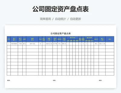 公司固定资产盘点表