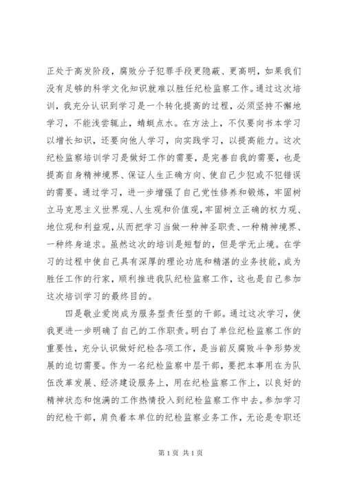 纪检监察干部培训心得体会.docx