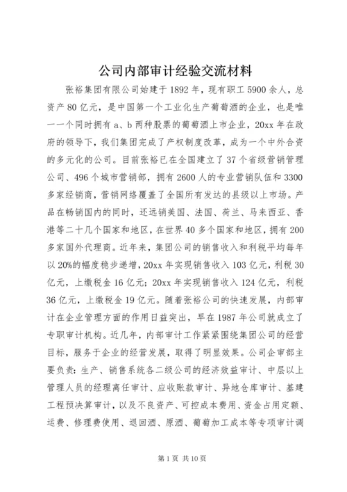 公司内部审计经验交流材料.docx