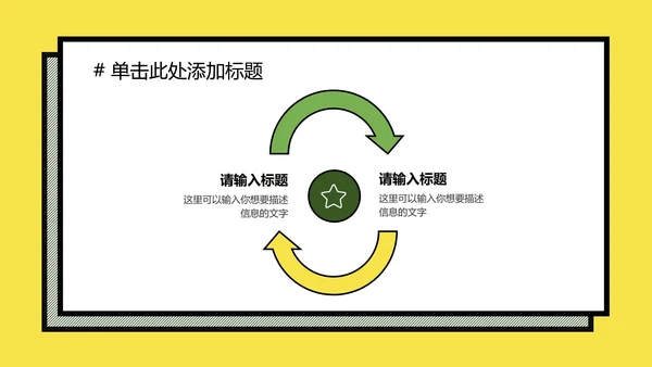 黄绿孟菲斯粗线条几何PPT模板