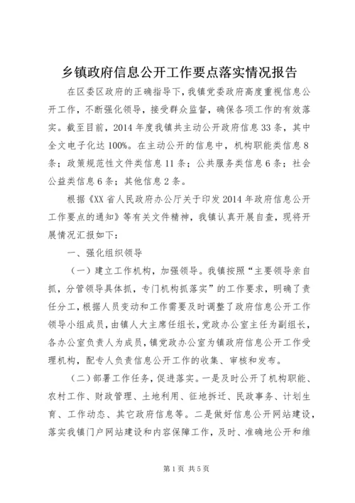 乡镇政府信息公开工作要点落实情况报告.docx