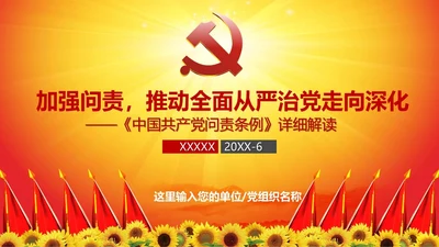 从严治党党的问责条例解读PPT课件