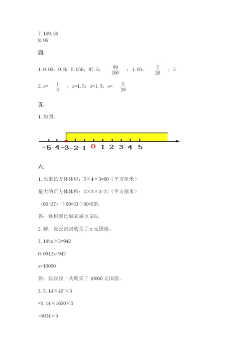 小学六年级数学摸底考试题附参考答案（完整版）.docx