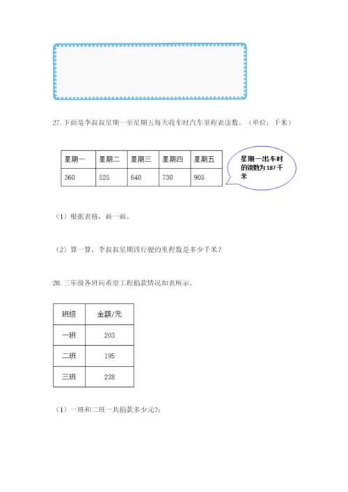 小学三年级数学应用题50道及答案（必刷）.docx