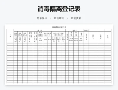 消毒隔离登记表