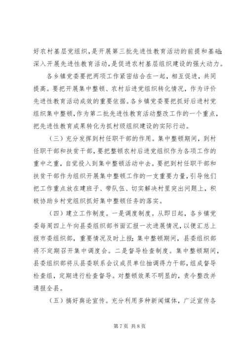集中整顿农村后进党组织工作方案 (2).docx