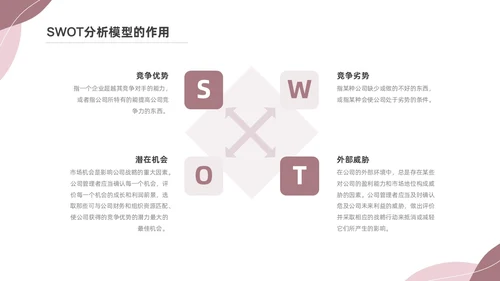粉色莫兰迪SWOT分析PPT