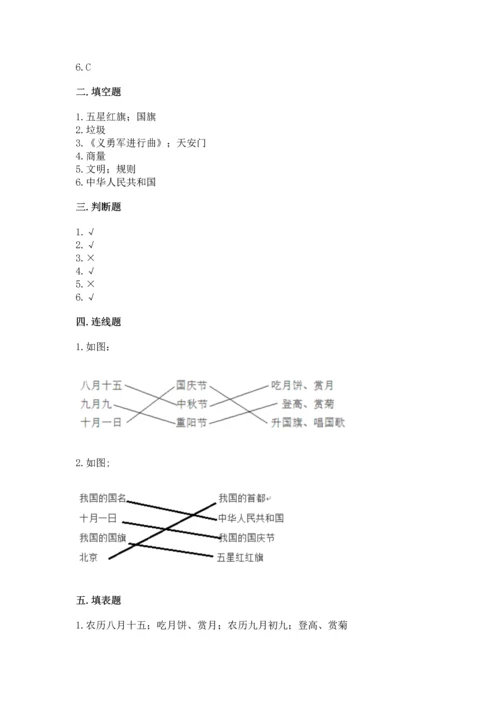 最新部编版二年级上册道德与法治期中测试卷含答案【基础题】.docx