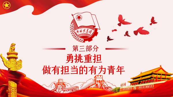 争做新时代有为青年共青团团课PPT模板