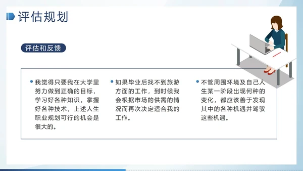 蓝色简约微立体大学生职业生涯规划带内容PPT模板