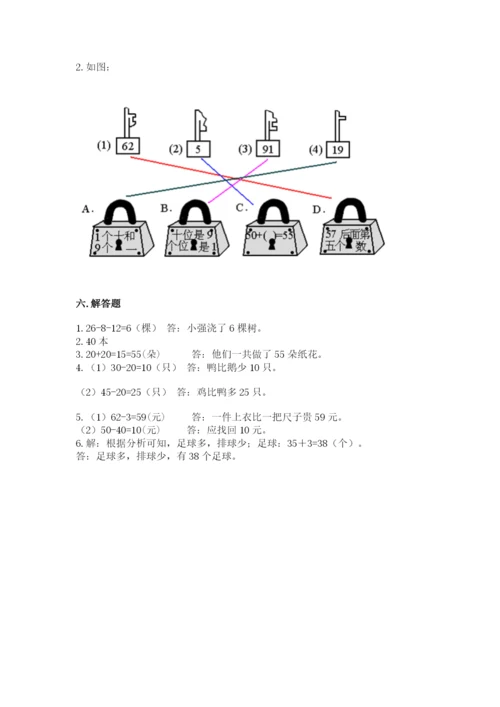 苏教版一年级下册数学第三单元-认识100以内的数-测试卷附答案(培优).docx