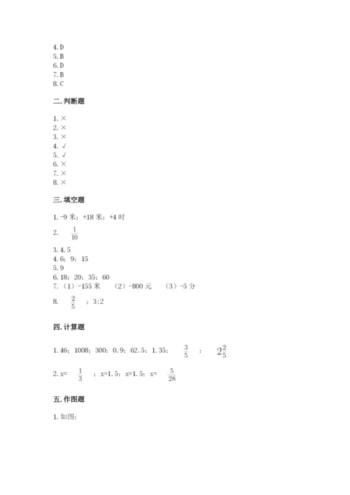 北京版小学六年级下册数学期末综合素养测试卷带答案（完整版）.docx