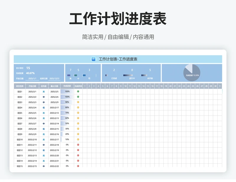 工作流程进度表