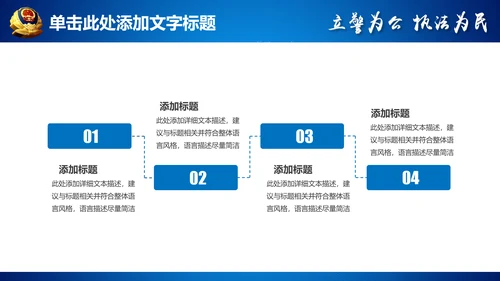 蓝色公安局警察交警队特警派出所民警PPT