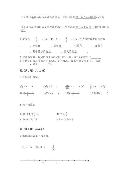 小学六年级数学期末自测题及参考答案【考试直接用】.docx