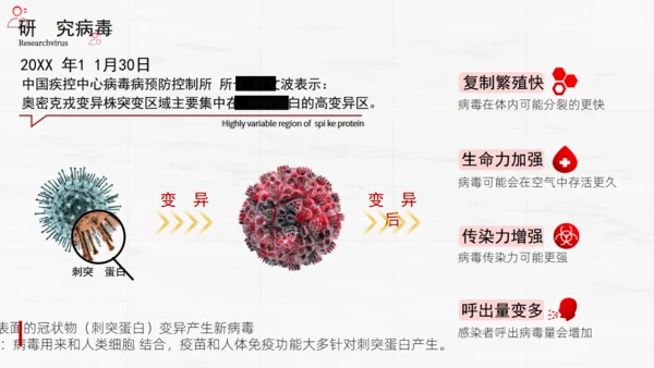 细菌防感染奥密克戎病毒疾控中心防控手册通用PPT模板