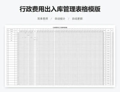 行政费用出入库管理表格模版