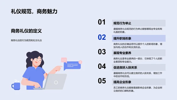 商务礼仪提升职场形象PPT模板