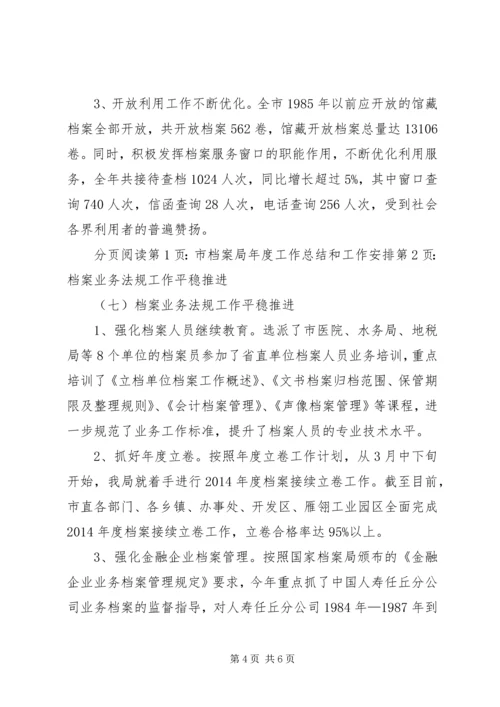 市档案局年度工作总结和工作安排.docx