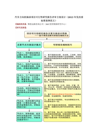 汽车方向机轴承项目可行性研究报告评审方案设计发改委标准案例范文.docx