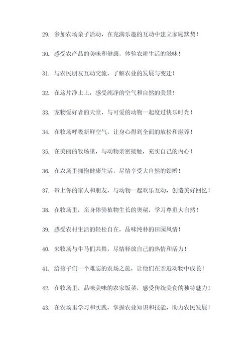吸引人的牧场广告语