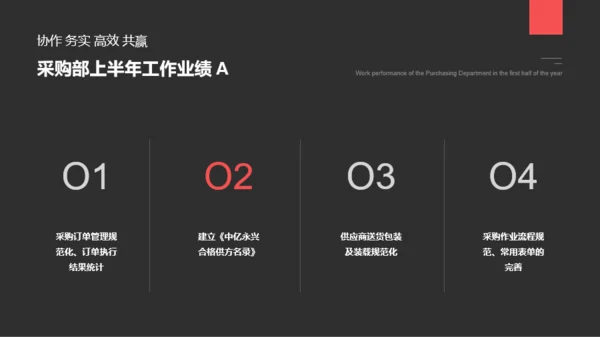 深色简约商务采购部年终总结汇报PPT案例
