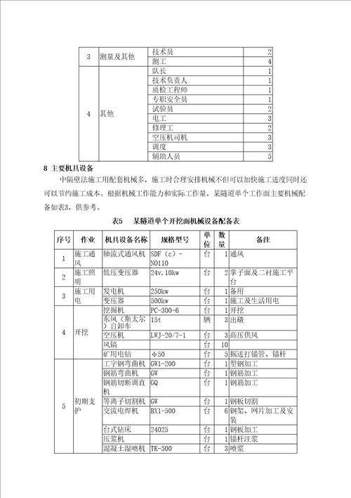 中隔壁法施工工艺工法