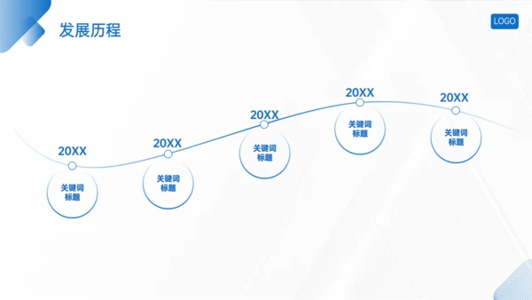 蓝色简约几何风企业介绍通用PPT模板