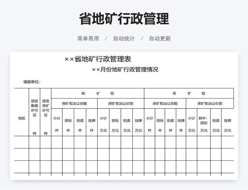 省地矿行政管理