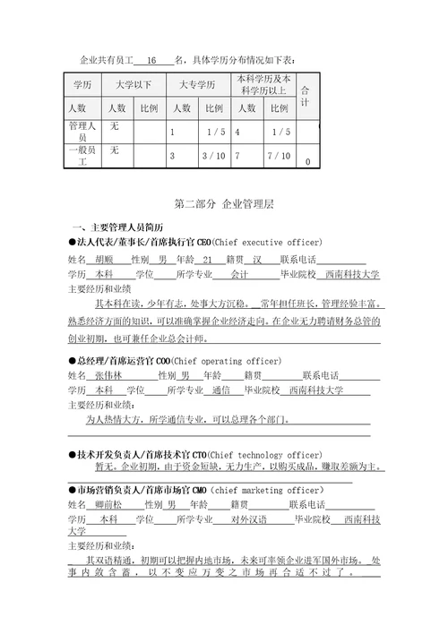 创业策划书(共18页)