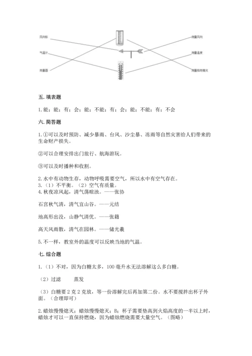 教科版三年级上册科学《期末测试卷》（精品）word版.docx