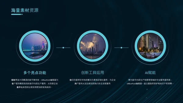 蓝黑色科技风年度工作总结PPT