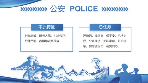蓝色大气公安警察年终工作汇报PPT