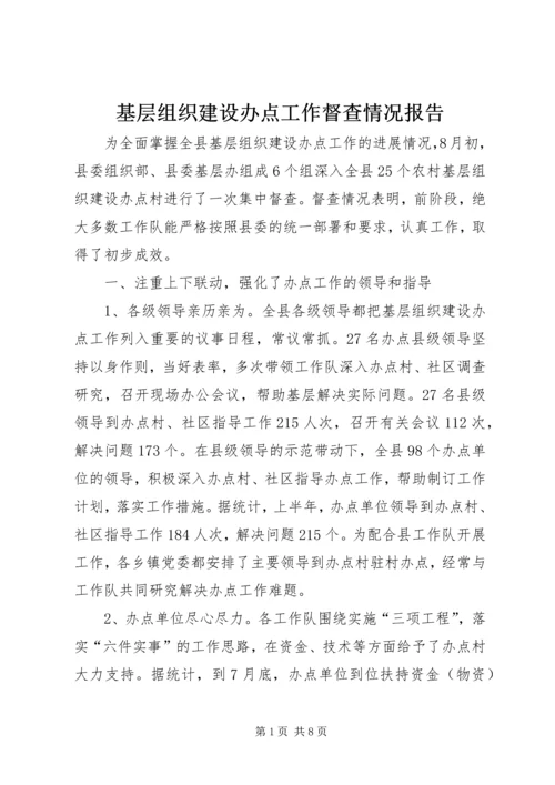 基层组织建设办点工作督查情况报告.docx