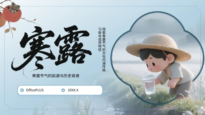 绿色3D风寒露节气PPT模板