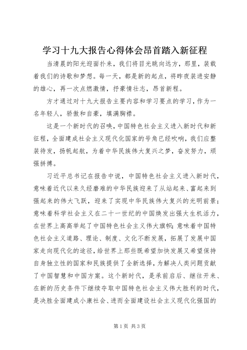 学习十九大报告心得体会昂首踏入新征程.docx