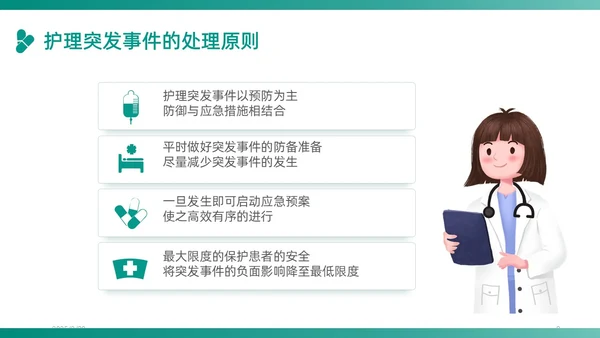 绿色插画卡通简约商务护理应急预案医学医疗重症培训动态PPT应急培训