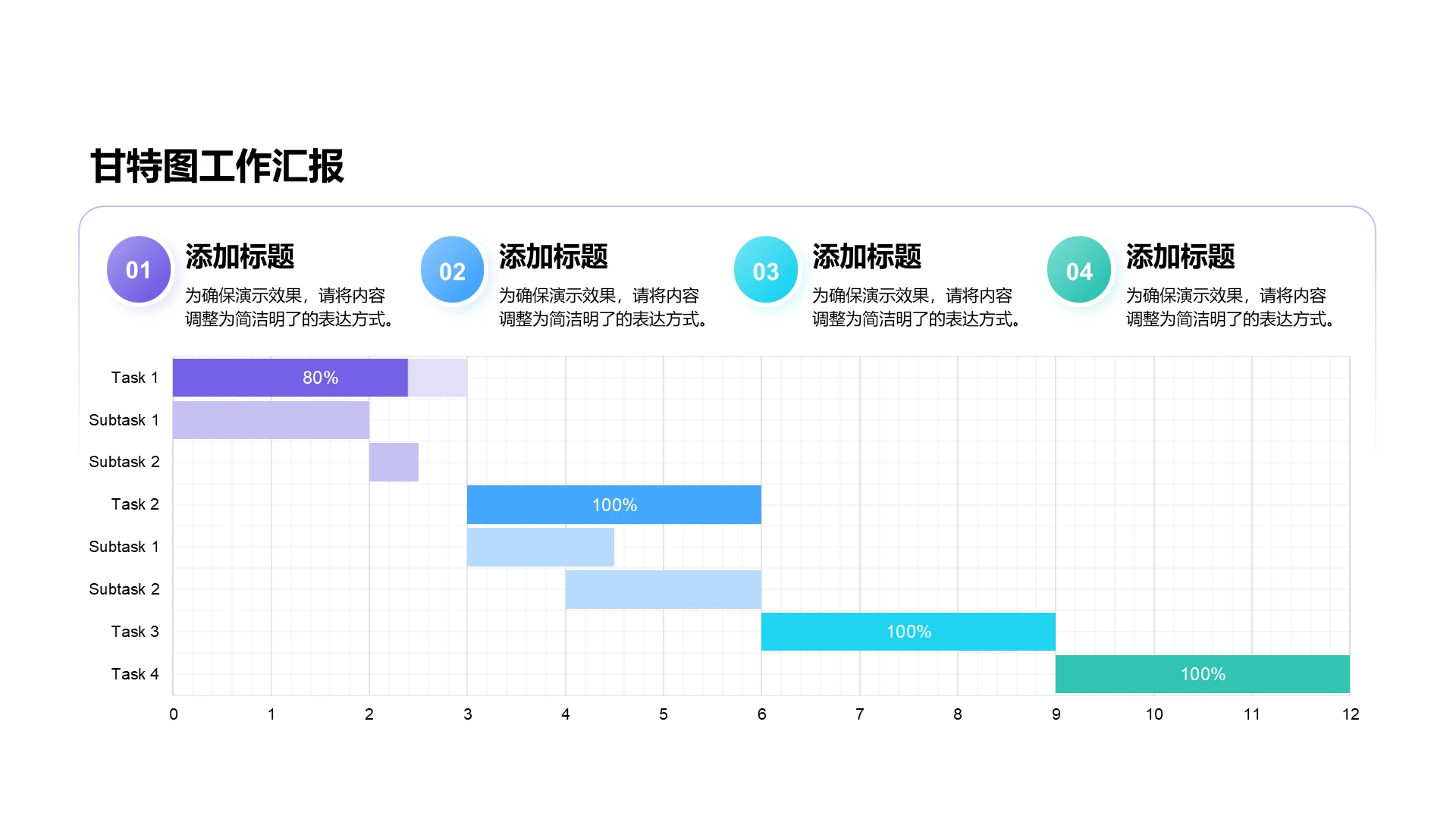 紫色商务风总结汇报PPT甘特图