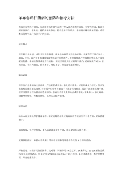 羊布鲁氏杆菌病的预防和治疗方法.docx