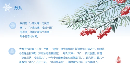 大寒节气冬天背景通用PPT模板
