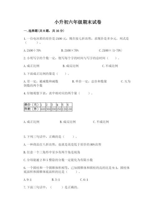小升初六年级期末试卷精品（巩固）.docx